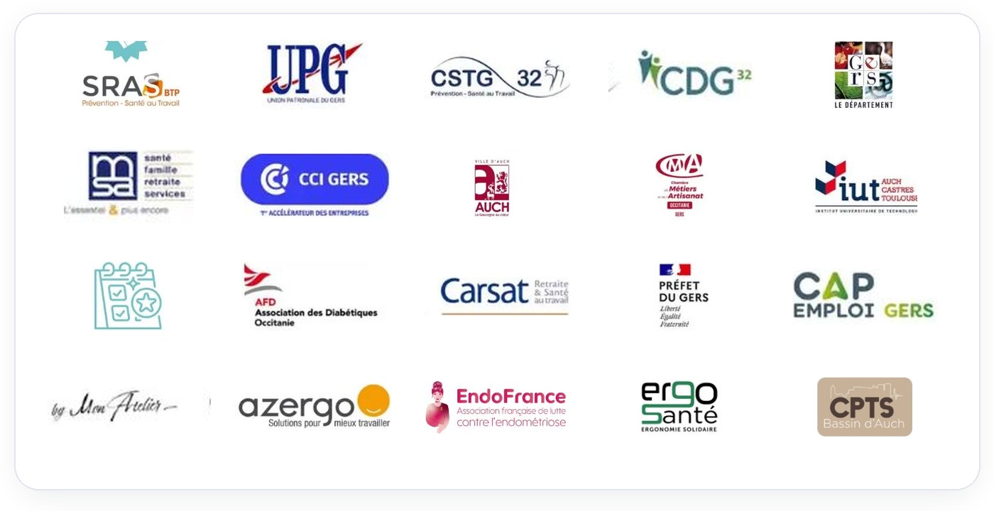 Logos des partenaires de Cap Prévention Santé 2027 dans le Gers