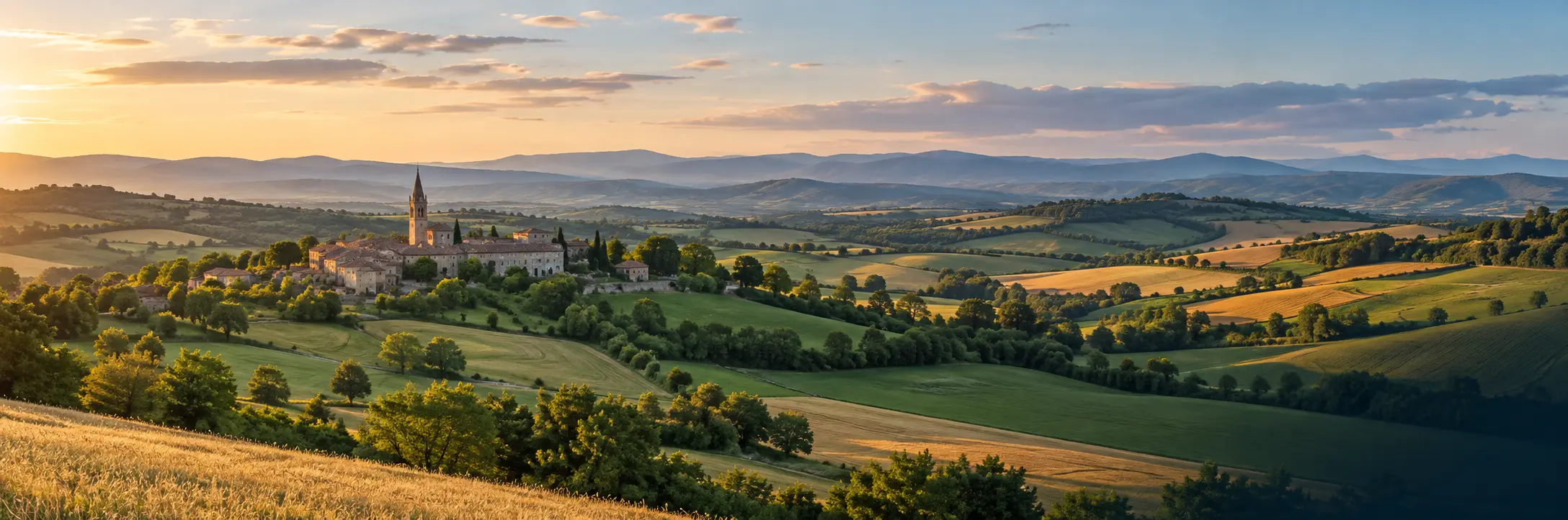 Paysage du Gers et village au cœur des territoires